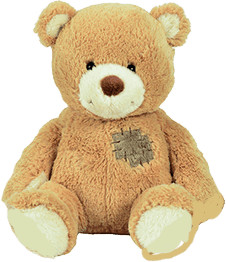 NICOTOY Pluszowy miś z ozdobną łatą 25 cm ciemnobrązowy SI5830718