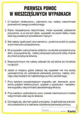 TD pierwsza pomoc w nieszczęsliwych wypadkach