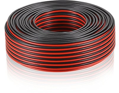 MANAX kabel głośnikowy, czerwony/czarny