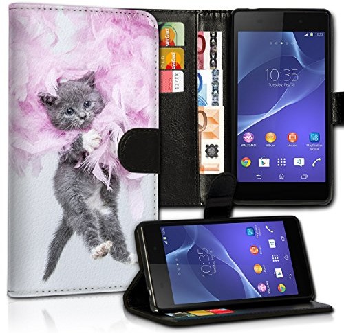 Huawei Book Style Y5 Premium PU-Leder Tasche Flip Brieftasche Handy Kartenfächer mit Standfunktion für Y5 - Design Flip MVC102