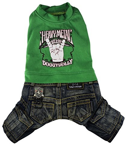 Doggydolly Doggy Dolly C146 Hundekombi Jeans Heavy, Grün, Größe  : Xs