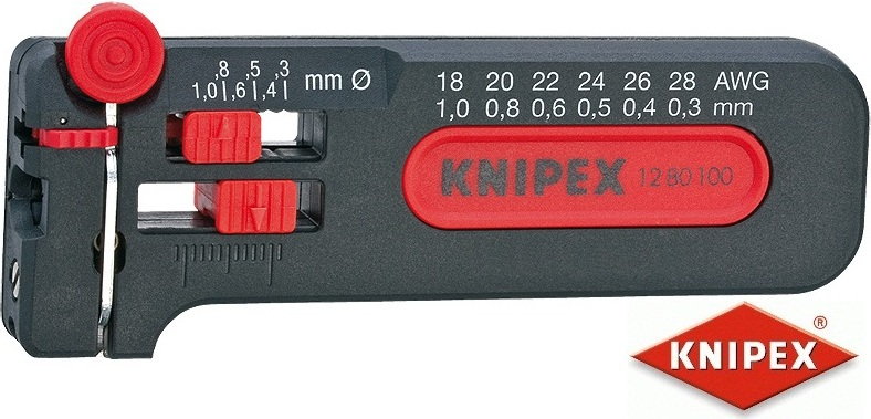 Knipex Przyrząd do ściągania izolacji w wersji mini (12 80 040 SB/ 100 SB)