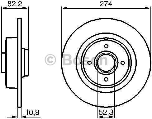 BOSCH Tarcza hamulcowa tylna, 0 986 479 108  0986479108