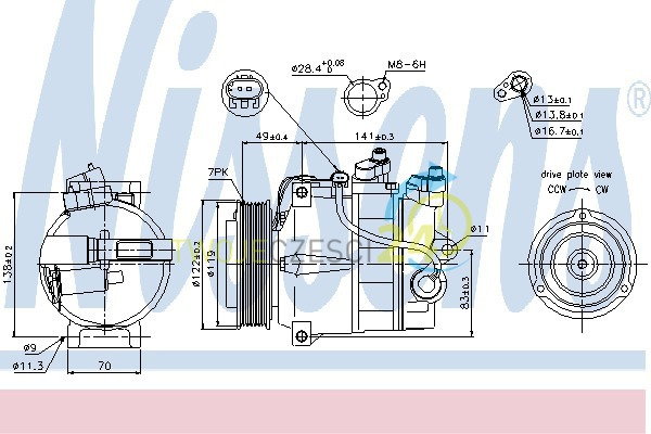 NISSENS Kompresor, klimatyzacja 89200