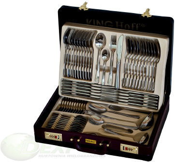 Kinghoff Sztućce 72 elementy SREBRNE NOĹťE ĹYĹťKI - KH-3509