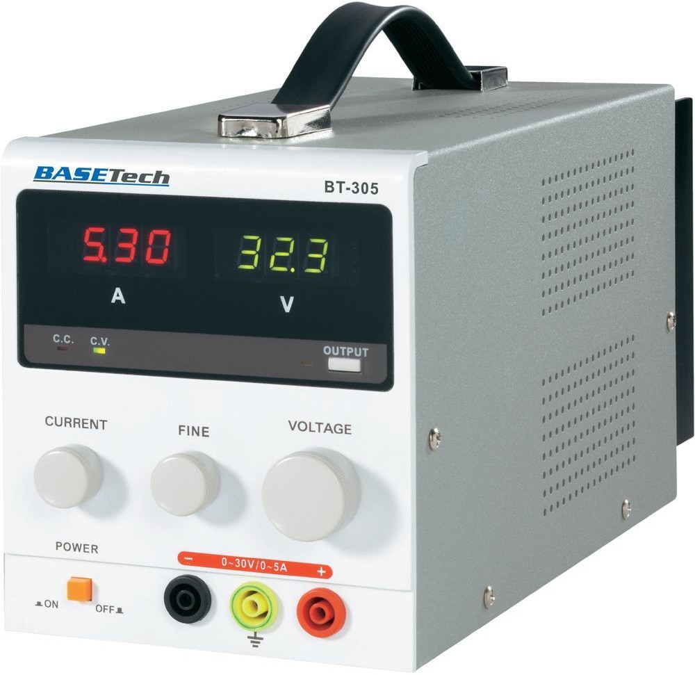 Basetech Zasilacz laboratoryjny regulowany BT-305 BT-305 150 W 0 30 V/DC 0 5 AIlość wyjść 1 x