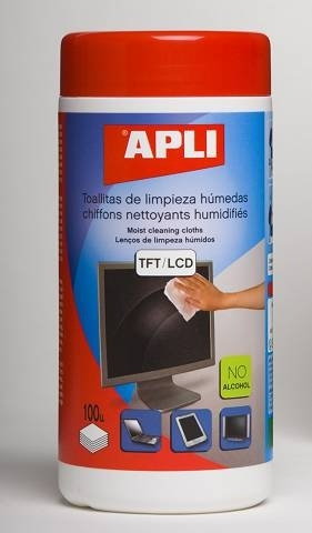 Apli Pojemnik ze ściereczkami nasączonymi do czyszczenia ekranów /100szt 11823