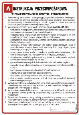 TD DB005 Instrukcja przeciwpożarowa w pomieszczeniach biurowych i pomocniczych