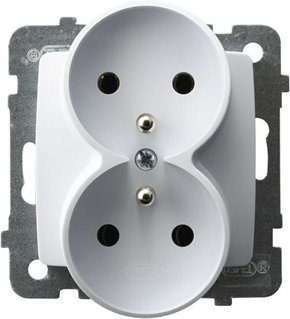 Ospel elektro Gniazdo Podwójne 2x2P+Z z uziemieniem - Karo GP-2SRZ/M/42