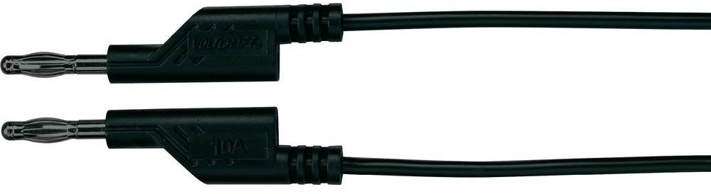 Voltcraft Przewód pomiarowy MS5/SW PCW 1 mm2 Wtyki do połączeń wieżowych 4 mm Czarny