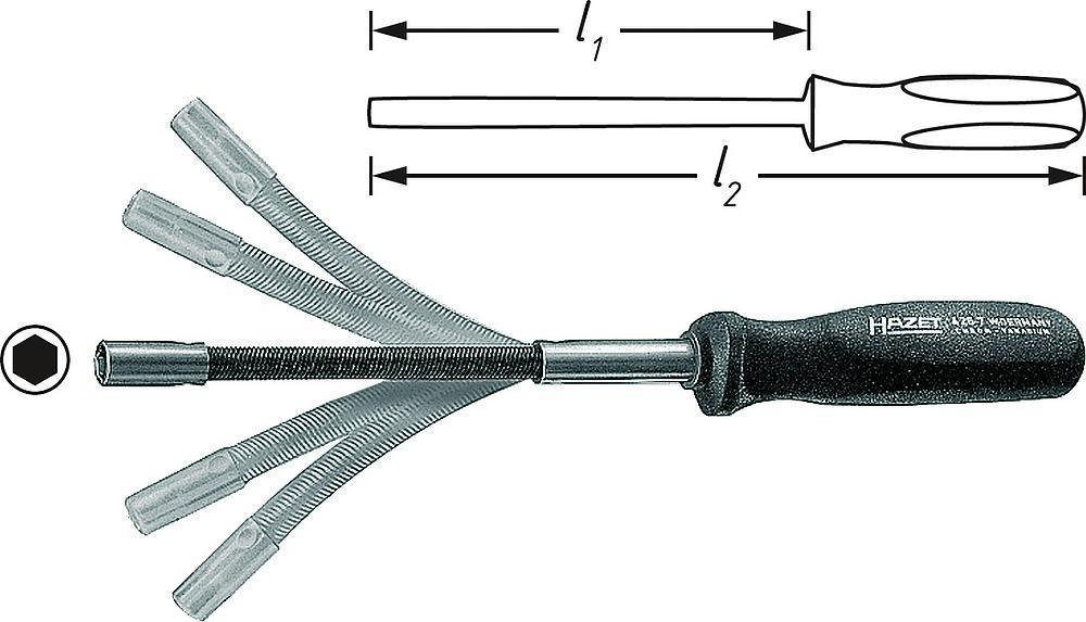 Hazet wkrętak nasadkowy 426-7 7 mm uchwyt wielokomponentowy giętka klinga