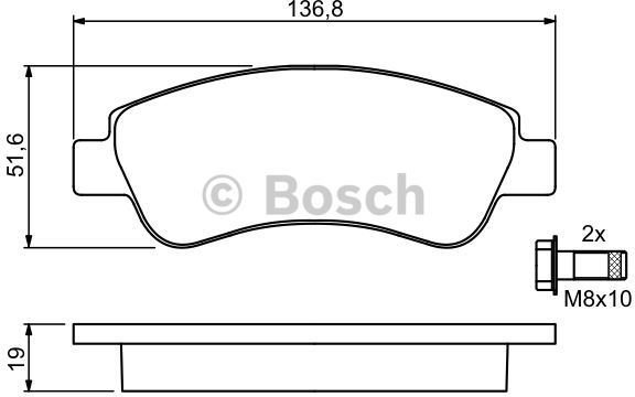 Bosch Zestaw klocków hamulcowych, hamulce tarczowe 0 986 494 027