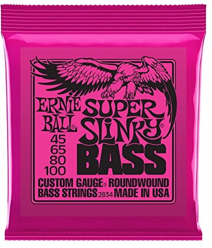 Ernie Ball Super Slinky 2834 struny do gitary basowej, rozmiar: 45 - 100 LS8092