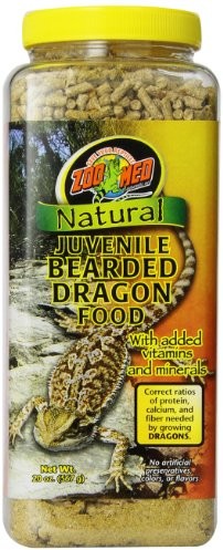 Zoo Med Natural Juvenile Bearded Dragen Food, Futterpellets Für Bartagamen 567G, Mit Vitaminen Und Mineralien