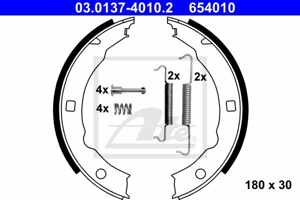 ATE SZCZĘKI HAM 03.0137-4010.2 CITROEN XSARA 1.8 VTS 00-04/ PEUGEOT 607 2.0HDI 00-, 2.7HDI 24V 04- 185X28 03.0137-4010.2
