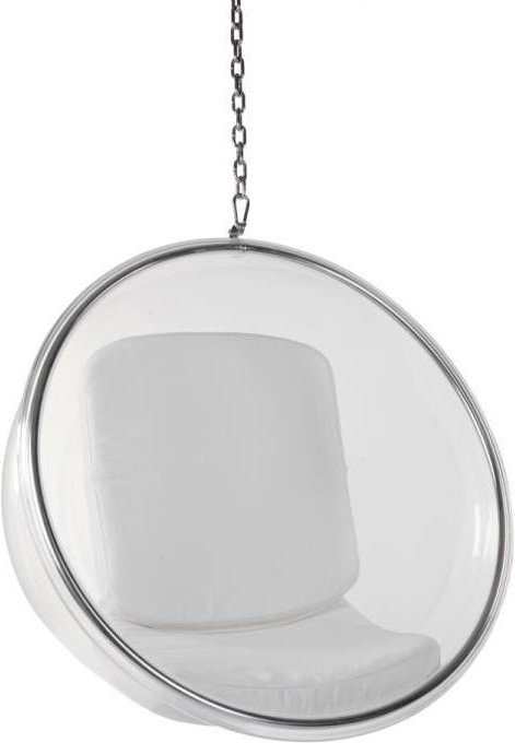 Fotel Bańka transparent/biała poduszka