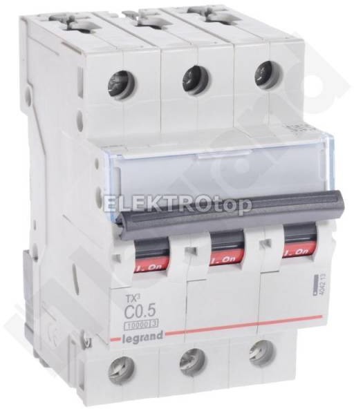 Legrand WYŁĄCZNIK NADPRĄDOWY S 313 3P C 0,5A 10000A SERII TX3 404213