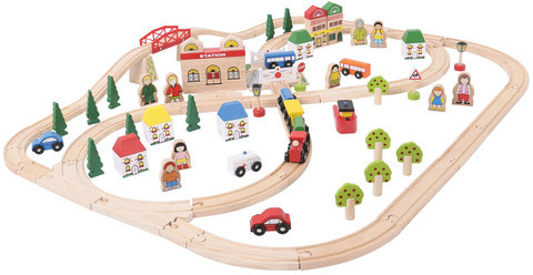 Bigjigs Toys Zestaw kolejowy Miasto i wieś