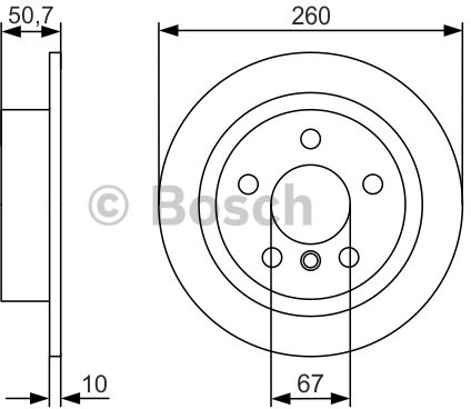 BOSCH Tarcza hamulcowa tylna, 0 986 479 C96  0986479C96