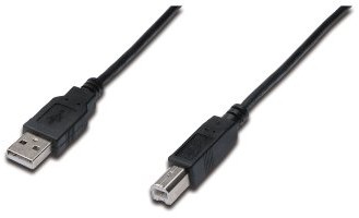 Digitus ak-300102-018-S 1,8 m Länge USB 2.0 A Stecker - B-Stecker Anschluss Kabel - Schwarz