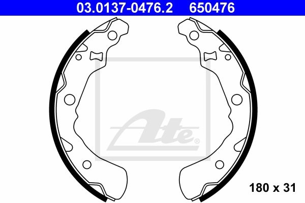 ATE SZCZĘKI HAM 03.0137-0476.2 DAIHATSU SIRION 1.3 4WD 02-05 03.0137-0476.2