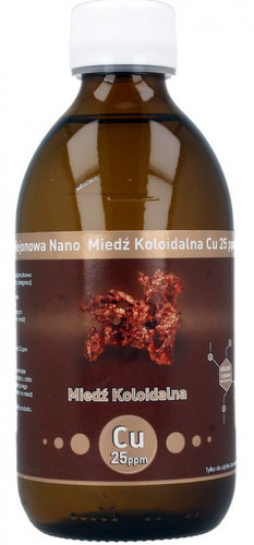 Vitacolloids Niejonowa nano miedz koloidalna Cu 25 ppm 300ml Vitacolloids