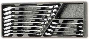 BETA Kpl. kluczy płasko - oczkowy z dwukierunkowym mechanizmem zapadkowym 12szt. (2424/T45)