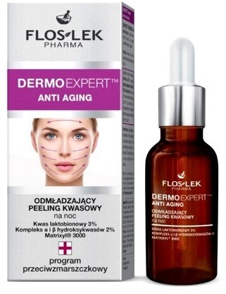 Floslek Anti Acne Peeling kwasowy odmładzający do twarzy na noc 30ml 590