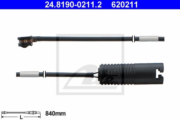 ATE CZUJNIK KLOCKÓW HAM  24.8190-0211.2 BMW E36 COMPACT 316 95-00, 318TDS, 318TI 95-00, Z3 1.8 95-98