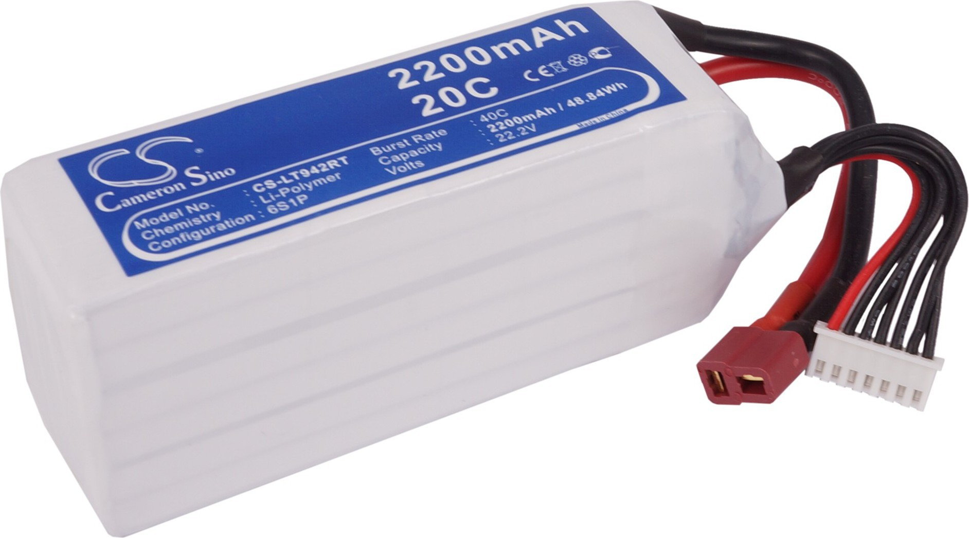 Cameron Sino 2200mAh 48.84Wh Li-Polymer 22.2V 6S 20C () CS-LT942RT