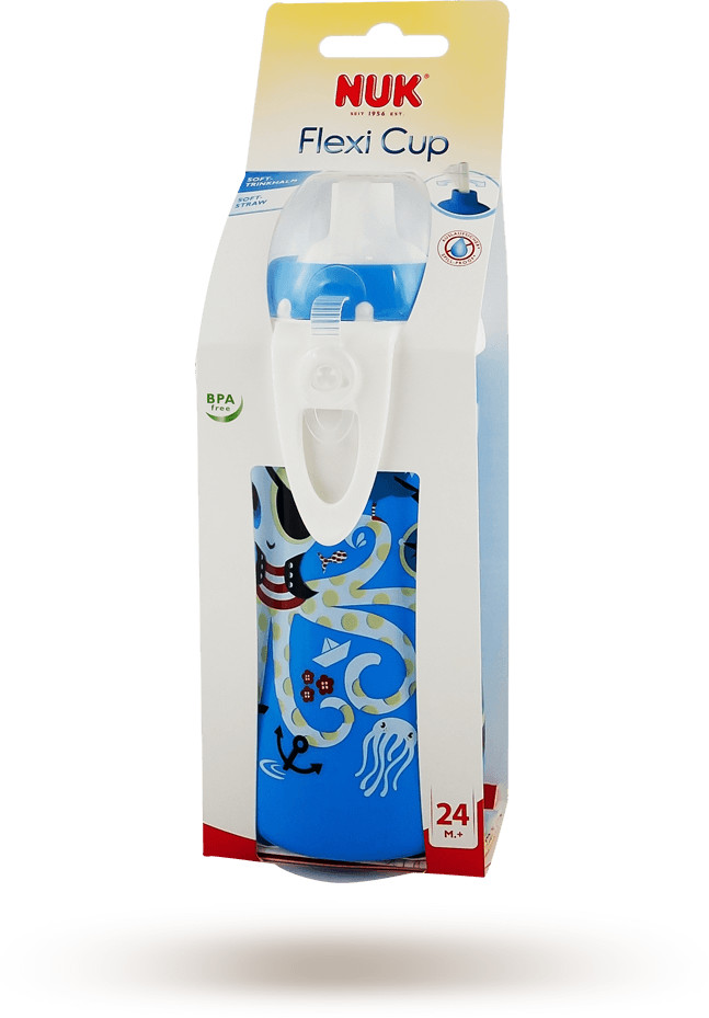 NUK Kubek ze słomką Flexi Cup, 300ml, 18m+