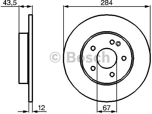 BOSCH Tarcza hamulcowa przednia, 0 986 478 262  0986478262