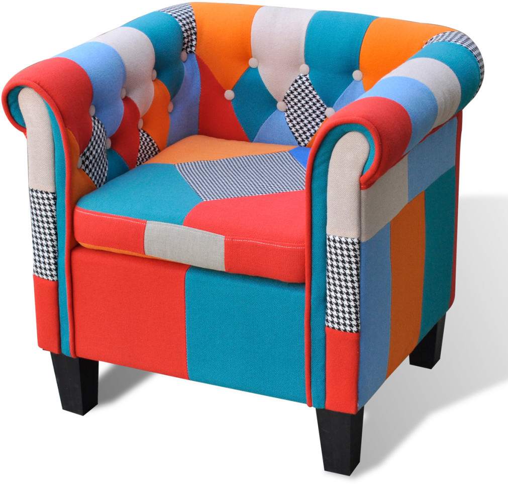 vidaXL Fotel w stylu Patchwork, wysoka jakość