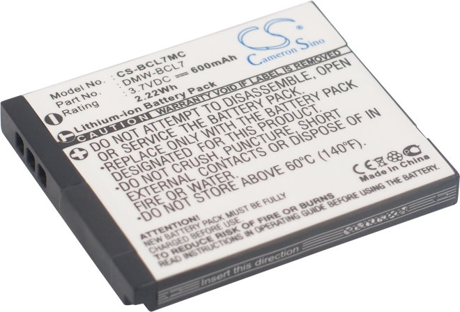 Cameron Sino Panasonic DMW-BCL7 600mAh 2.22Wh Li-Ion 3.7V () CS-BCL7MC