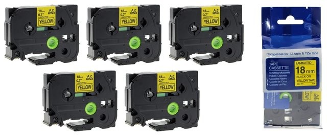 Brother Aimotech Taśma 5-pak zamiennik do 18mm/8m żółta czarny nadruk 5xTZE641 5xAZE641