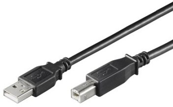 Ewent kabel USB 2.0 Typ A/męski do B/męski, podwójnie ekranowany AWG 28 miedź, w-rata wysokiej prędkości do 480 MB/s, czarny, czarny