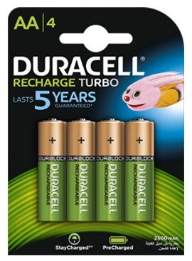 Duracell 4 x akumulatorki Recharge Turbo R6/AA 2500 mAh blister