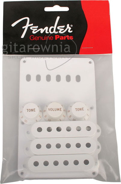 Fender White Accessory Kit Strat - Gałki-covery-maskownica 0991362000