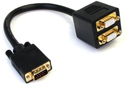 STARTECH.COM StarTech. com 30 cm kabel VGA (D-Sub) 2 X VGA Splitter  ST/BU  VGA HD15 rozdzielacz Y wtyk/gniazdo  pozłacane VGASPL1VV