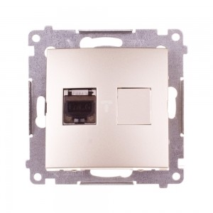 Kontakt Simon Simon 54 Gniazdo komputerowe pojedyncze RJ45 kat.6 ekranowane z przesłoną złoty mat D61E.01/44 WMDK-0630xx-044 0001-00000-57450 [4352730]