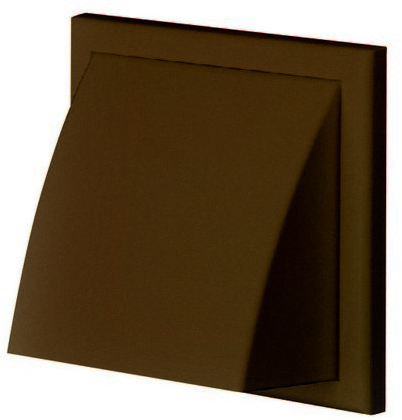 Vents Wylot ścienny z okapem 154 x 86 mm fi 100 mm brązowy