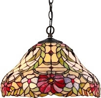 Rabalux Klasyczna ozdobna Lampa witrażowa OPRAWA wisząca MIRELLA 8086 IP20 kwiaty multikolor