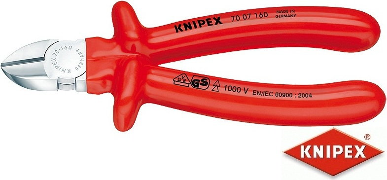 Knipex szczypce tnące boczne, izolowane (70 07 160/ 180)