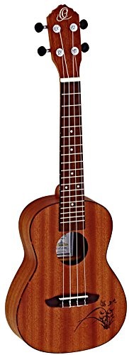 Ortega RU5 ukulele sopranowe z pokrywą, płyta wierzchnia: świerk, tył i boki: drewno sapeli, satynowe wykończenie, kolor: brązowy RU5MM