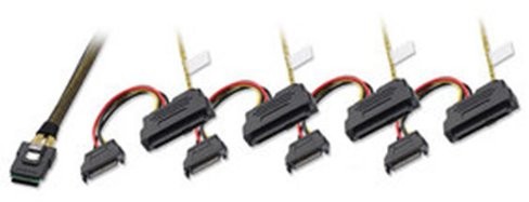 Lindy 1 m Mini-SAS to 4 X SAS i SATA Power Cable 33566