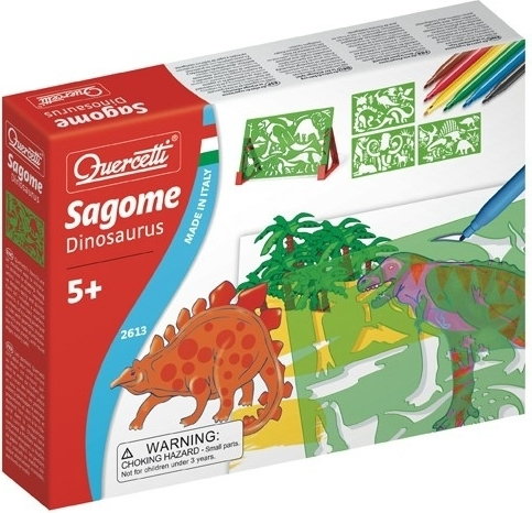 Quercetti Szablony z kredkami - dinozaury 364-2613