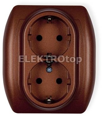 Karlik 9GP-2sGniazdo podwójne 2x2P+Z SCHUKO