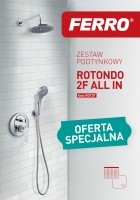 Ferro ROTONDO Podtynkowy zestaw prysznicowy z baterią Algeo BAG7P chrom ROT2F ROT2F