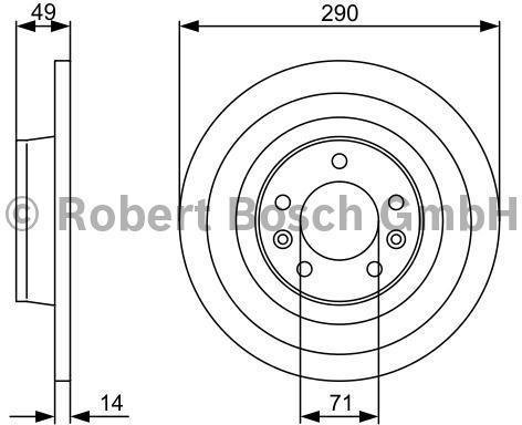 BOSCH TARCZA HAMULCOWA 290X14 P 5-OTW CITROEN JUMPY 2007 SCUDO BD1246 SZT 0 986