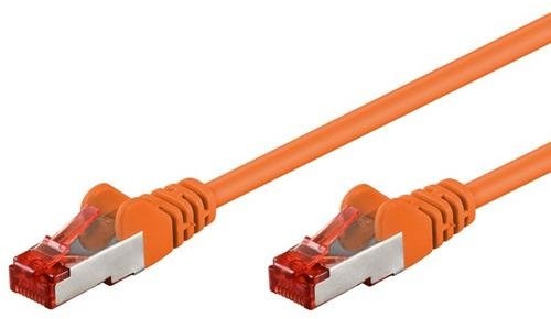 Wentronic 95466 kabel sieciowy Cat6 S/FTP (2 X wtyk RJ45, PIMF podwójnie ekranowany) Pomarańczowy 4040849954665